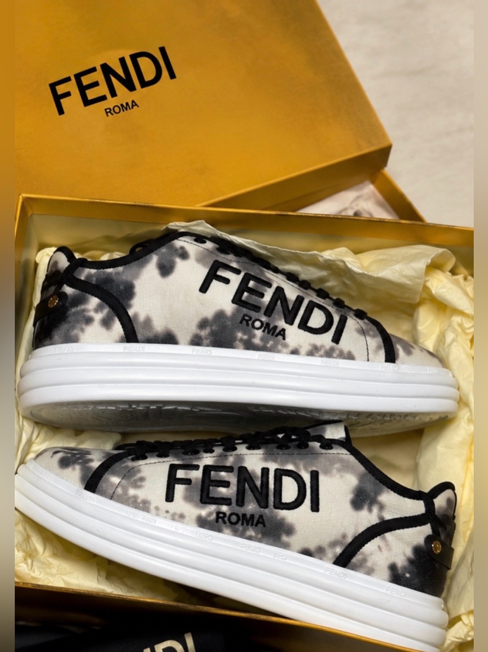 Fendi Roma Rise Tie-Dye Platform Sneakers | Size 40 | Lightly Worn